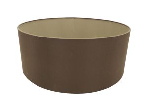 Sigma Round Cylinder, 600 x 220mm Dual Faux Silk Fabric Shade, Raw Cocoa/Grecian Bronze