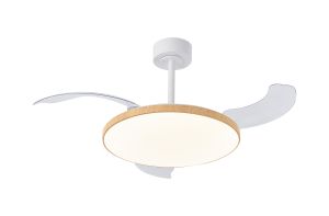 Slim Fan 50cm 50W LED Dimmable Ceiling Light With Built-In 30W DC Fan, 2700-5000K Remote Control, 3500lm, Wood, 5yrs Warranty