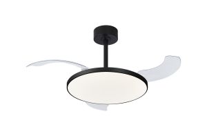 Slim Fan 50cm 50W LED Dimmable Ceiling Light With Built-In 30W DC Fan, 2700-5000K Remote Control, 5500lm, Black, 5yrs Warranty