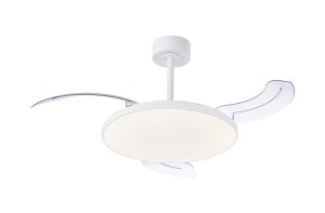 Slim Fan Mini 40cm 45W LED Dimmable Ceiling Light With Built-In 25W DC Fan, 2700-5000K Remote Control, 3150lm, White, 5yrs Warranty