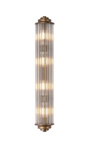 Toscano 4 Light Glass Rod Wall, G9, IP44, Bronze/Clear Glass Rods