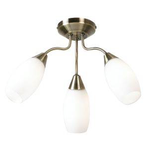 Endon SONNET-3AB Sonnet 3 Light Ceiling Fitting Antique Brass