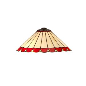 Adolfo Tiffany 40cm Shade Only Suitable For Pendant/Ceiling/Table Lamp, Red/Cmozarella/Crystal