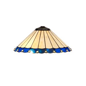 Adolfo Tiffany 40cm Shade Only Suitable For Pendant/Ceiling/Table Lamp, Blue/Cmozarella/Crystal