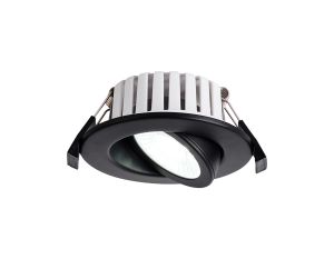 Manresa 7W, Triac Dimmable CCT LED Fire Rated Adjustable Downlight, Matt Black, Cut Out: 70mm, 700lm, 60°, DRIVER INC., IP65, 5yrs Wrnty
