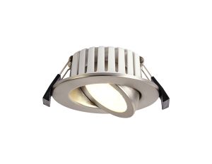 Manresa 7W, Triac Dimmable CCT LED Fire Rated Adjustable Downlight, Brushed Nickel, Cut Out: 70mm, 700lm, 60°, DRIVER INC, IP65, 5yrs Wrnty