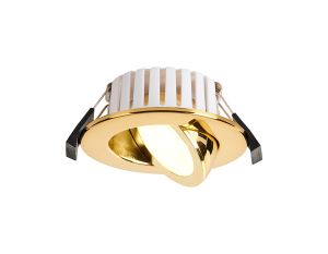 Manresa 7W, Triac Dimmable CCT LED Fire Rated Adjustable Downlight, Brass, Cut Out: 70mm, 700lm, 60°, DRIVER INC., IP65, 5yrs Wrnty