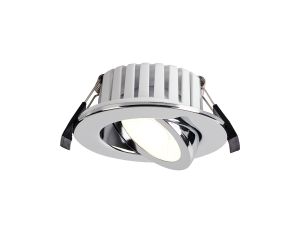 Manresa 7W, Triac Dimmable CCT LED Fire Rated Adjustable Downlight, Chrome, Cut Out: 70mm, 700lm, 60°, DRIVER INC., IP65, 5yrs Wrnty