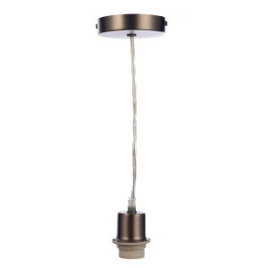 1 Light E27 Antique Chrome  Adjustable Suspension With Clear Cable