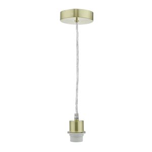 1 Light E27 Satin Brass  Adjustable Suspension With Clear Cable