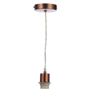 1 Light E27 Aged Copper  Adjustable Suspension With Clear Cable