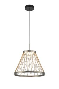Spider 40cm Pendant, 20W LED, 3000K, 1100lm, Matt Brushed Grey/Brown, 3yrs Warranty