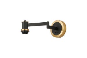Erdi Adjustable Swing Arm Wall Light (FRAME ONLY), 1 Light E14, Brass/Satin Black