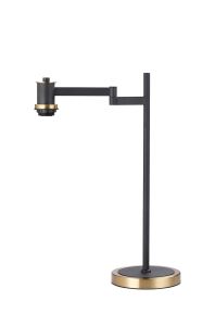 Erdi Swing Arm Table Lamp Without Shade, 1 Light E14, Brass/Satin Black