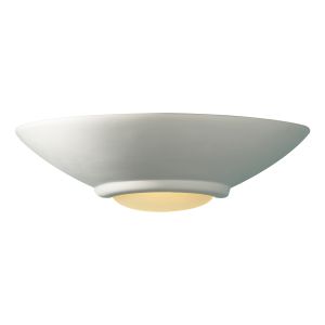 Stella 1 Light E27 White Plaster up & Down Wall Light With Glass Bowl Suitable For Painting