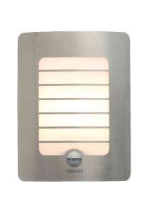 Stanley SXLS29317SE Aragon Outdoor IP44 Rectangular Wall Light With PIR Sensor Stainless Steel Finish 1xE27