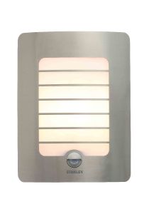 Stanley SXLS29317SE Arupn Outdoor IP44 Rectangular Wall Light With PIR Sensor Stainless Steel Finish 1xE27