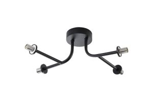 Gana Linear Semi Flush Ceiling (FRAME ONLY), 4 Light G9, IP44, Satin Black