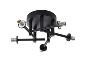 Gana 33.8cm Semi Flush Ceiling (FRAME ONLY) Round, 5 Light G9, IP44, Satin Black