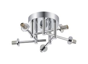 Gana 33.8cm Semi Flush Ceiling (FRAME ONLY) Round, 5 Light G9, IP44, Polished Chrome