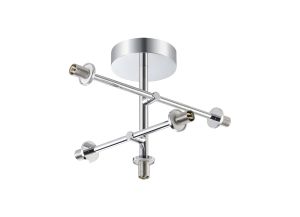 Gana Semi Flush Ceiling (FRAME ONLY) Tiered Adjustable Arms, 5 Light G9, IP44, Polished Chrome