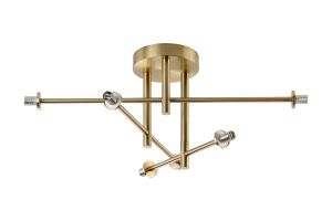 Gana Semi Flush Ceiling (FRAME ONLY) Tiered, 6 Light G9, IP44, Brass Gold