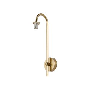 Gana Curved Arm Wall Light (FRAME ONLY), 1 Light G9, IP44, Brass Gold