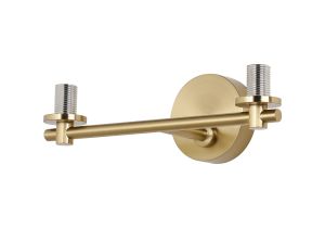 Gana Short Arm Wall Light (FRAME ONLY), 2 Light G9, IP44, Brass Gold