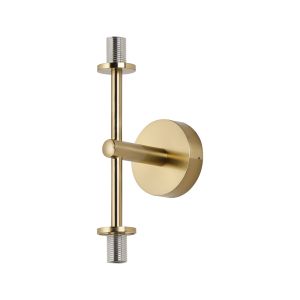 Gana Medium Arm Wall Light (FRAME ONLY), 2 Light G9, IP44, Brass Gold