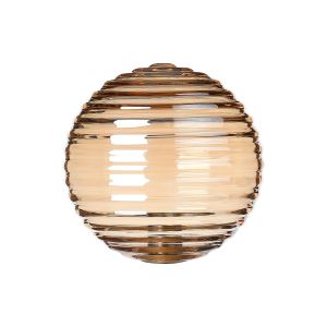 Gana 12cm Ribbed Round Glass Shade (B), Amber