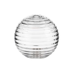 Gana 12cm Ribbed Round Glass Shade (B), Clear