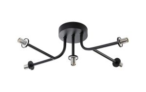 Gana Linear Semi Flush Ceiling (FRAME ONLY), 5 Light G9, IP44, Satin Black
