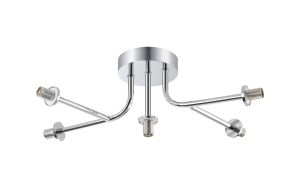 Gana Linear Semi Flush Ceiling (FRAME ONLY), 5 Light G9, IP44, Polished Chrome