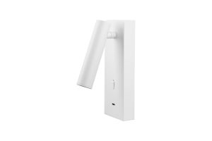 Tarifa III Switched Wall/Reading Light Adjustable With USB-C Socket, 3W LED, 3000K, 210lm, Switched, White, 3yrs Warranty