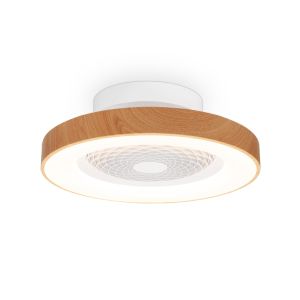 Tibet Mini 53cm 70W LED Dimmable Ceiling Light With 35W DC Reversible Fan Remote, 3900lm, Wood Effect/White, 5yrs Wrnty