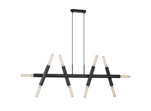 Vienta 5 Arm 10 Light Linear Adjustable Pendant E27, Satin Black