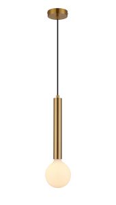 Vienta 1 Light Vertical Pendant E27, Antique Gold