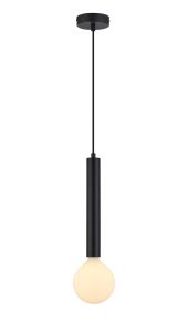 Vienta 1 Light Vertical Pendant E27, Satin Black