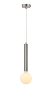 Vienta 1 Light Vertical Pendant E27, Satin Nickel