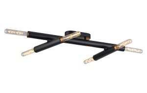 Vienta 3 Arm 6 Light Adjustable Ceiling/Wall E27, Satin Black, Lamps Not Included,