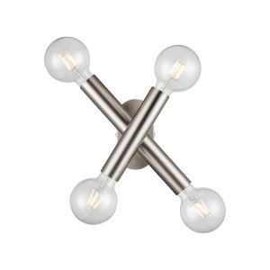 Vienta 2 Arm 4 Light Adjustable Ceiling/Wall E27, Satin Nickel, Lamps Not Included,