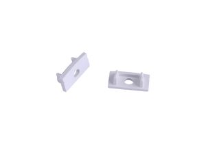 Tiras 17 x 8.5mm White Profile End Cap With Hole (1pc) for M7381, 3yrs Warranty
