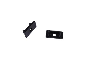 Tiras 17 x 8.5mm Black Profile End Cap With Hole (1pc) for M7382, 3yrs Warranty