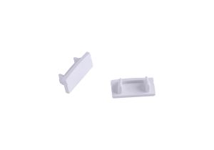 Tiras 17 x 8.5mm White Profile End Cap Without Hole (1pc) for M7381, 3yrs Warranty