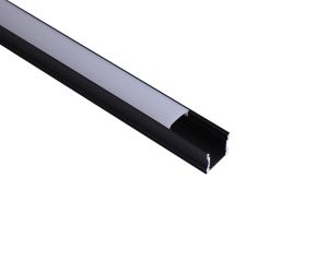 Tiras 2m, 17 x 15.3mm Black Aluminium Profile With Diffuser, 4 x Mounting Brackets, 2 x End Caps, 2 x End Caps With Hole, 3yrs Warranty