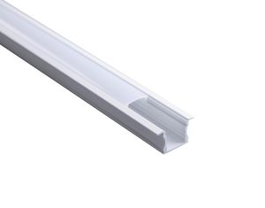 Tiras 2m, 17 x 15.3mm White Recessed Aluminium Profile With Diffuser, 4 x Mounting Brackets, 2 x End Caps, 2 x End Caps With Hole, 3yrs Warranty