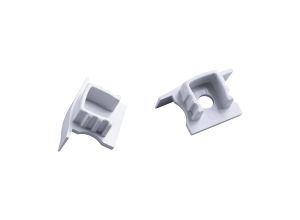 Tiras 17.3 x 15.3mm White Recessed Profile End Cap Without Hole (1pc) for M7407, 3yrs Warranty