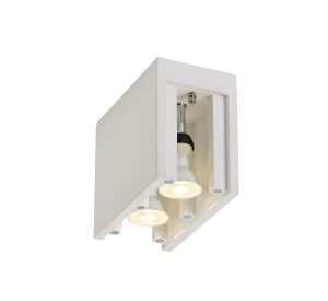 Castelmagno Rectangular Ceiling, 2 x GU10 (Max 25W), White Paintable Gypsum