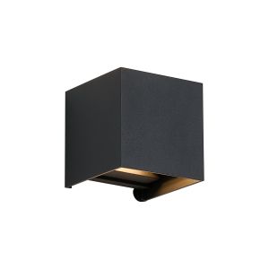 Centa Square 24V DC Wall Light, 2 x 3W LED, 3000K, c/w 2m Fly Lead 2 x 0.75mm2 PVC Cable, Male Connection, IP44, Anthracite, 3yrs Warranty
