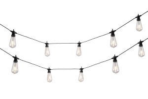 Centa Festoon, 24V DC, Total 3.6W LED, 2700K, 1m 2 x 0.15mm² PVC Lead Cable, 50cm Bulb Spacing, Male Connector, IP44, 3yrs Warranty